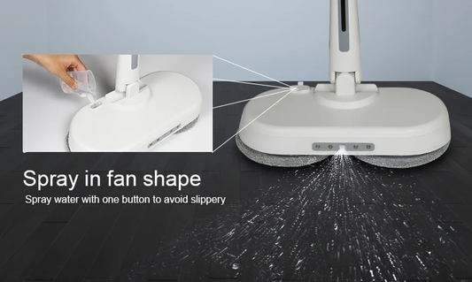 Automatic Electric Spray Mop with Dual Rotating Heads & LED Light – Cordless Rechargeable Floor Cleaner - Infinitygallery.store