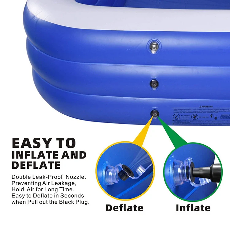 Family-Sized Inflatable Swimming Pool – 300 Gallon Capacity, Safe & Durable Design - Infinitygallery.store