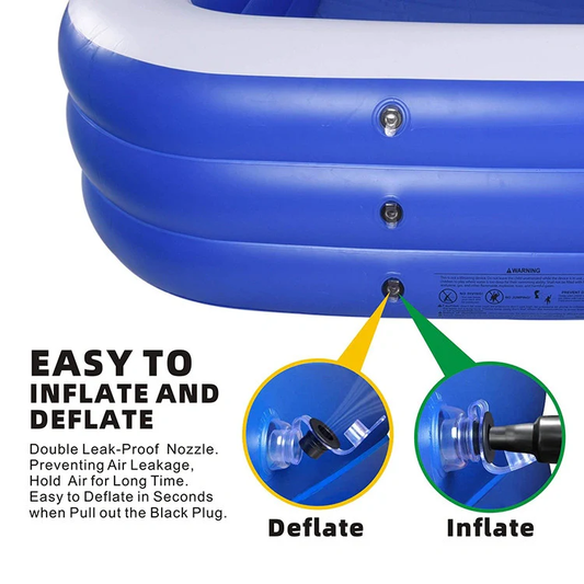 Family-Sized Inflatable Swimming Pool – 300 Gallon Capacity, Safe & Durable Design - Infinitygallery.store