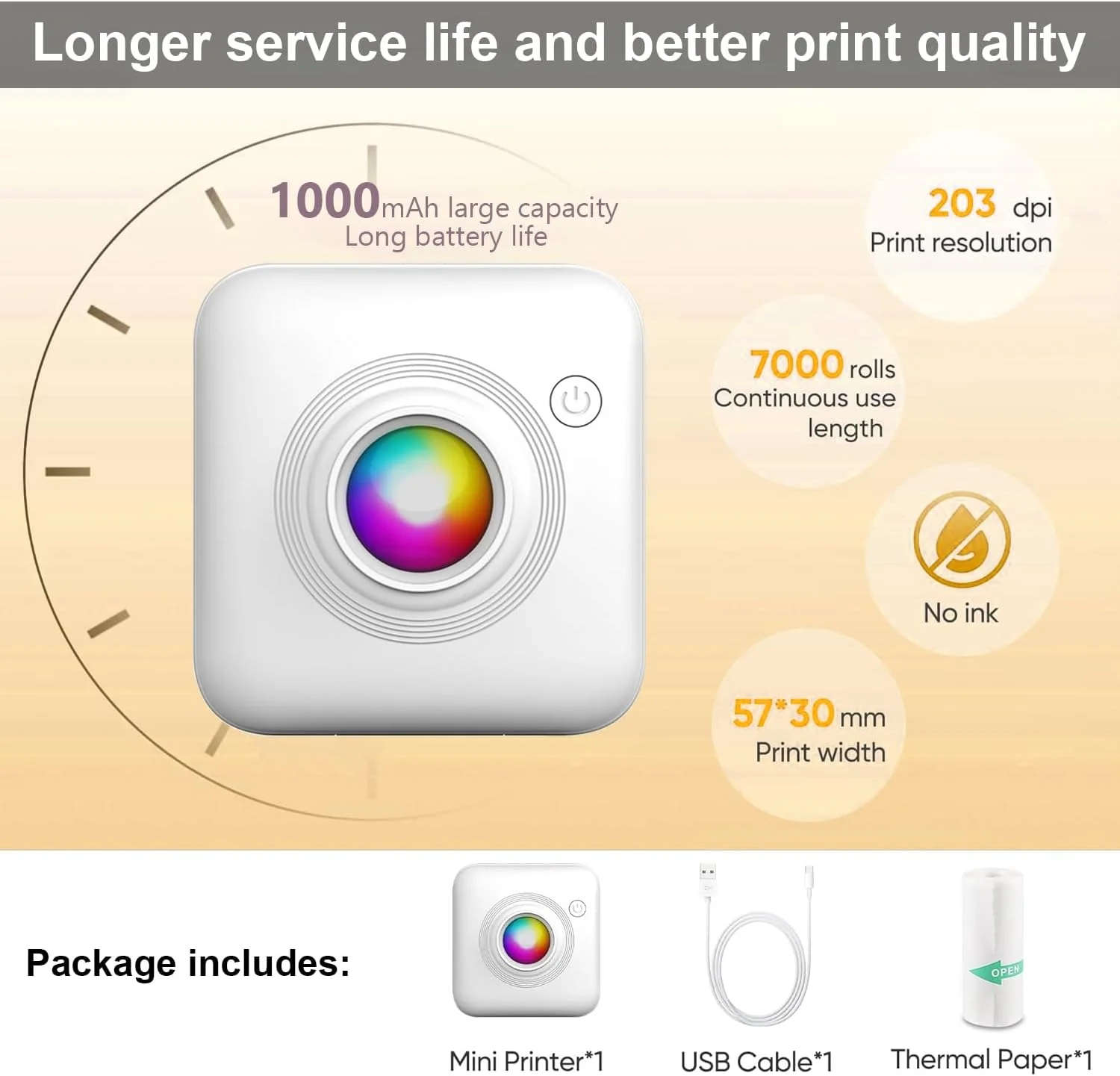 New Portable Mini Printer – Inkless Bluetooth Thermal Printer for Photos, Notes & Labels (iOS & Android) - Infinitygallery.store
