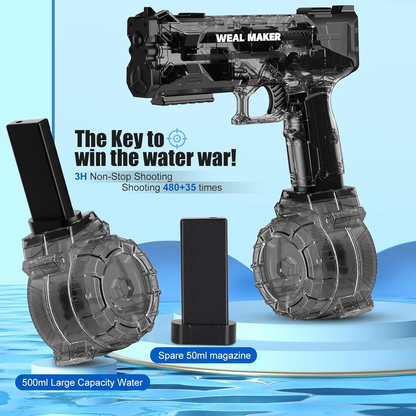 Electric Water Gun – Powerful Motorized Soaker with Transparent Design & Long-Range Splash Power - Infinitygallery.store
