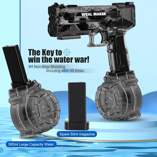 Electric Water Gun – Powerful Motorized Soaker with Transparent Design & Long-Range Splash Power - Infinitygallery.store