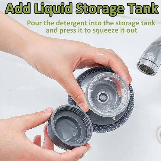 2-in-1 Cleaning Pot Brush with Soap Dispenser – Kitchen Sink & Dish Brush - Infinitygallery.store