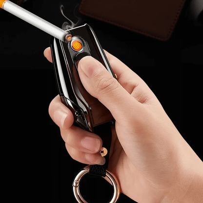 5-in-1 Keychain Watch – LED Flashlight, Compass, USB Lighter, Clock & More - Infinitygallery.store
