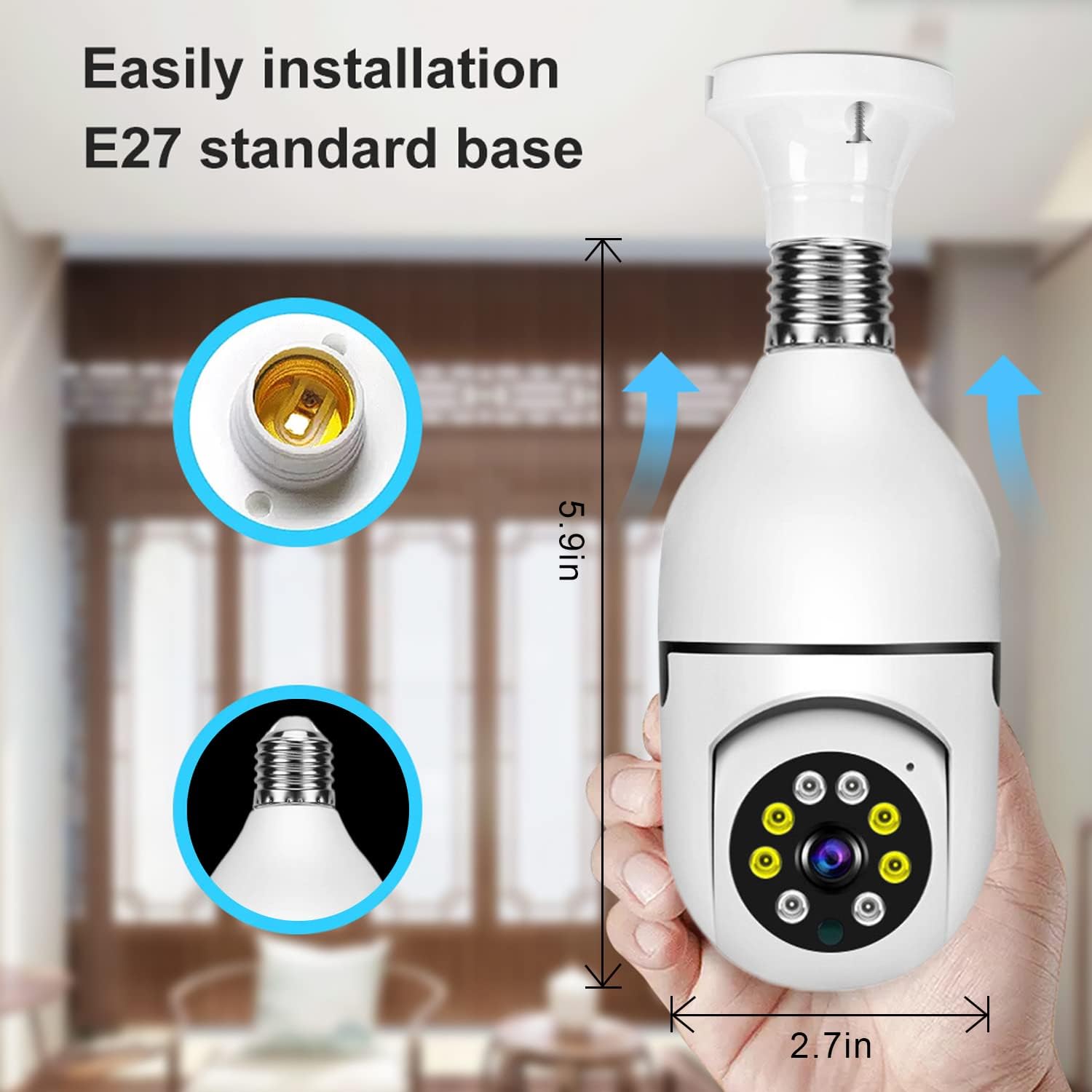 Light Bulb Security Camera – 1080P WiFi Camera with Full Color Night Vision & Motion Alerts - Infinitygallery.store