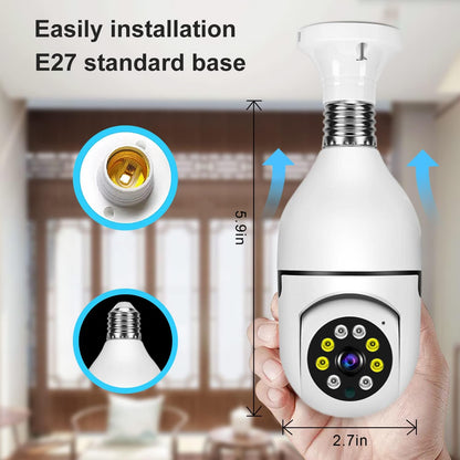 Light Bulb Security Camera – 1080P WiFi Camera with Full Color Night Vision & Motion Alerts - Infinitygallery.store