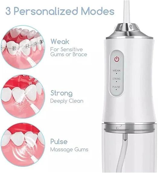 Portable Oral Irrigator – 3 Pressure Modes, USB Rechargeable, 360° Nozzle for Deep Teeth & Gum Cleaning - Infinitygallery.store