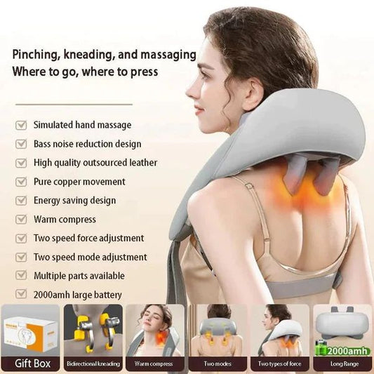 3D Kneading Head & Shoulder Massage Pillow – Muscle Magic Pain Relief Massager - Infinitygallery.store