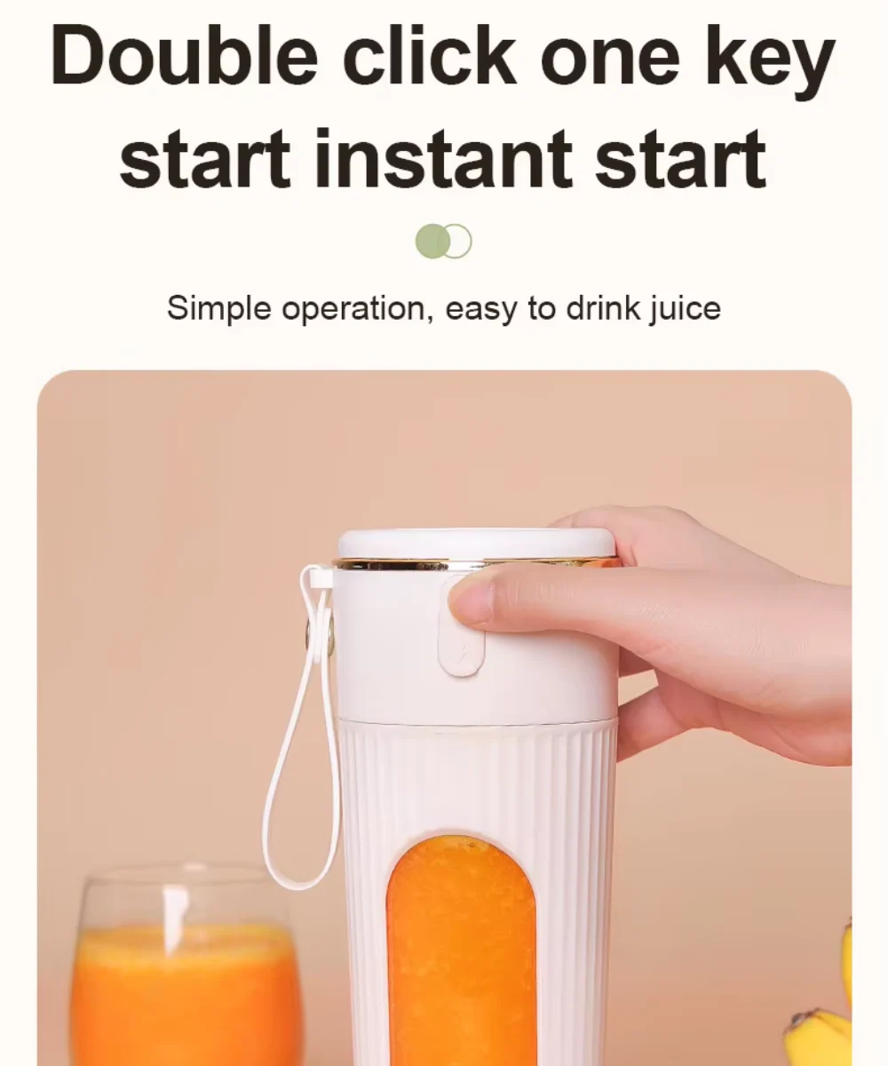 🥤 340ML Portable Juicer with LED Screen – Wireless & Rechargeable Blender - Infinitygallery.store