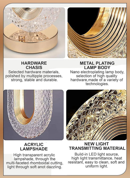 Crystal USB Touch Lamp – Rechargeable 3-Color LED Diamond Light for Bedroom & Decor - Infinitygallery.store