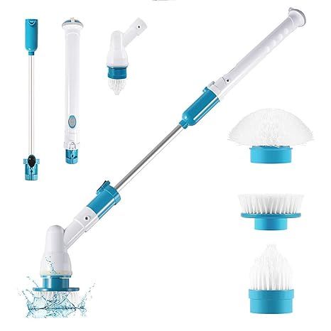 3-in-1 Electric Spin Scrubber Machine – Cordless Power Cleaner with 3 Brush Heads & Extendable Handle - Infinitygallery.store