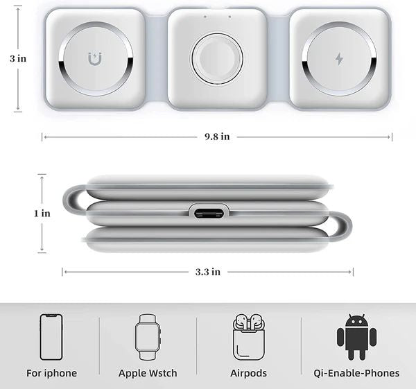 3-in-1 Wireless Charging Station – Foldable Fast Charger for iPhone, Apple Watch & AirPods - Infinitygallery.store