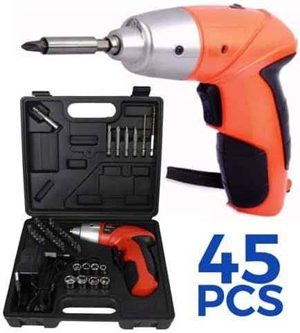 45-Piece Cordless Screwdriver Set – Lightweight, Portable & Ergonomic Design