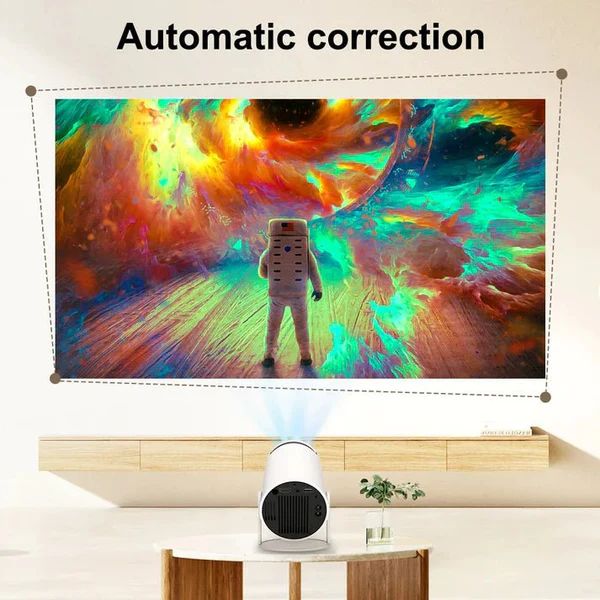 Mini Round Projector – 4K-Supported, Android 11, Bluetooth 5.0 & 200'' Display - Infinitygallery.store