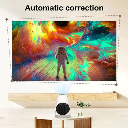 Mini Round Projector – 4K-Supported, Android 11, Bluetooth 5.0 & 200'' Display - Infinitygallery.store