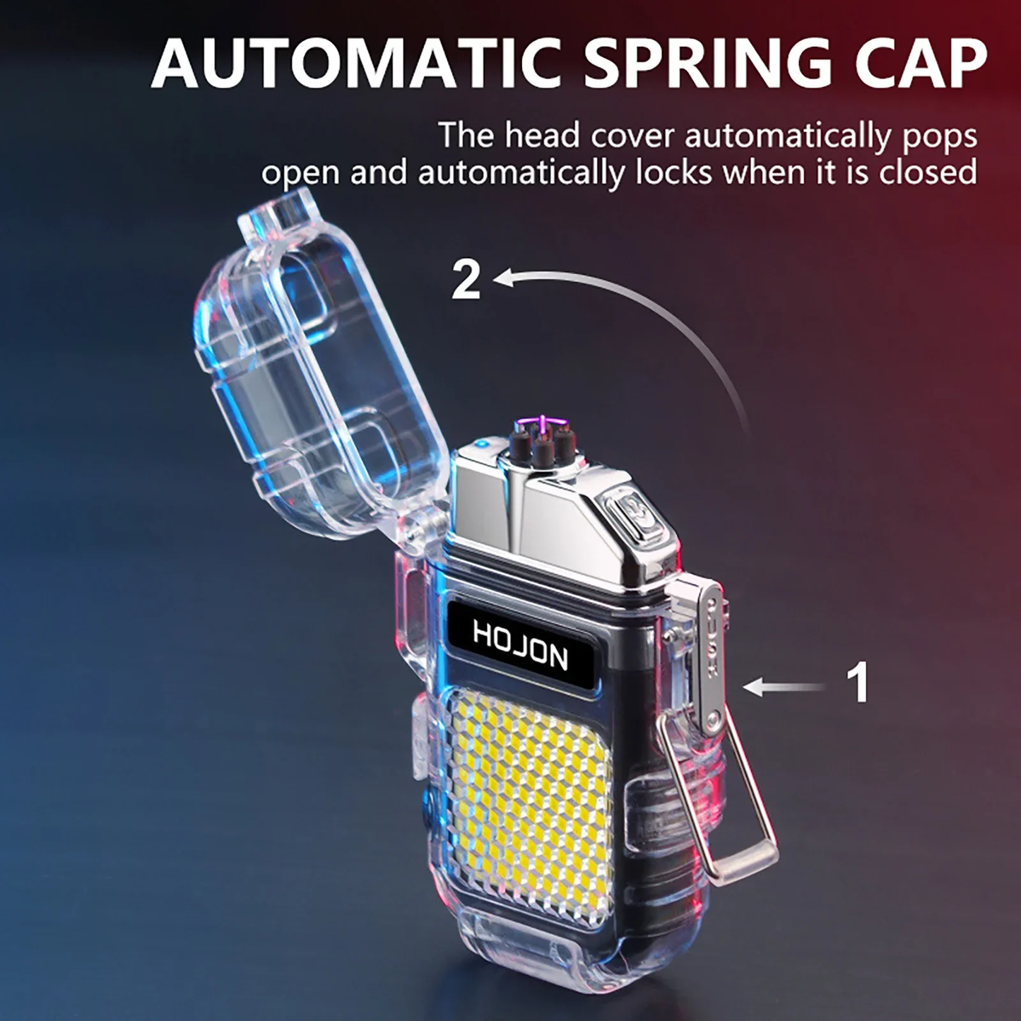 2-in-1 Waterproof Arc Lighter with LED Flashlight – Rechargeable, Windproof & Portable - Infinitygallery.store