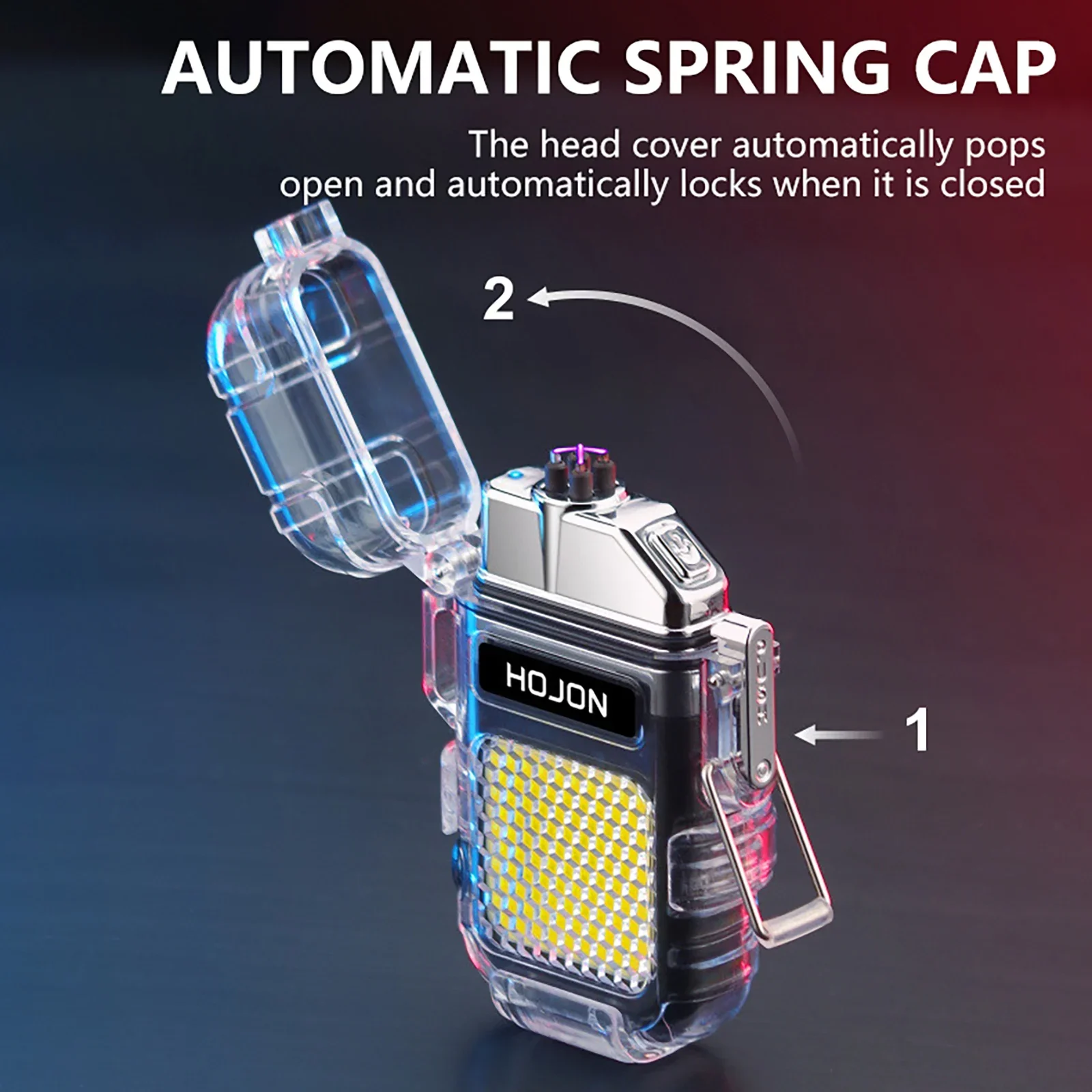 2-in-1 Waterproof Arc Lighter with LED Flashlight – Rechargeable, Windproof & Portable - Infinitygallery.store