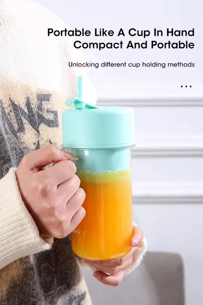 Electric Juicer Bottle with Straw – USB Rechargeable, 6-Blade Cyclone, Portable Blender - Infinitygallery.store