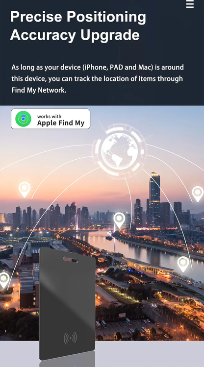 Smart Card Wallet Tracker – Apple Find My Compatible | Ultra-Thin, Wireless Charging, 3-Month Battery - Infinitygallery.store