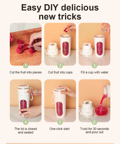 🥤 340ML Portable Juicer with LED Screen – Wireless & Rechargeable Blender - Infinitygallery.store