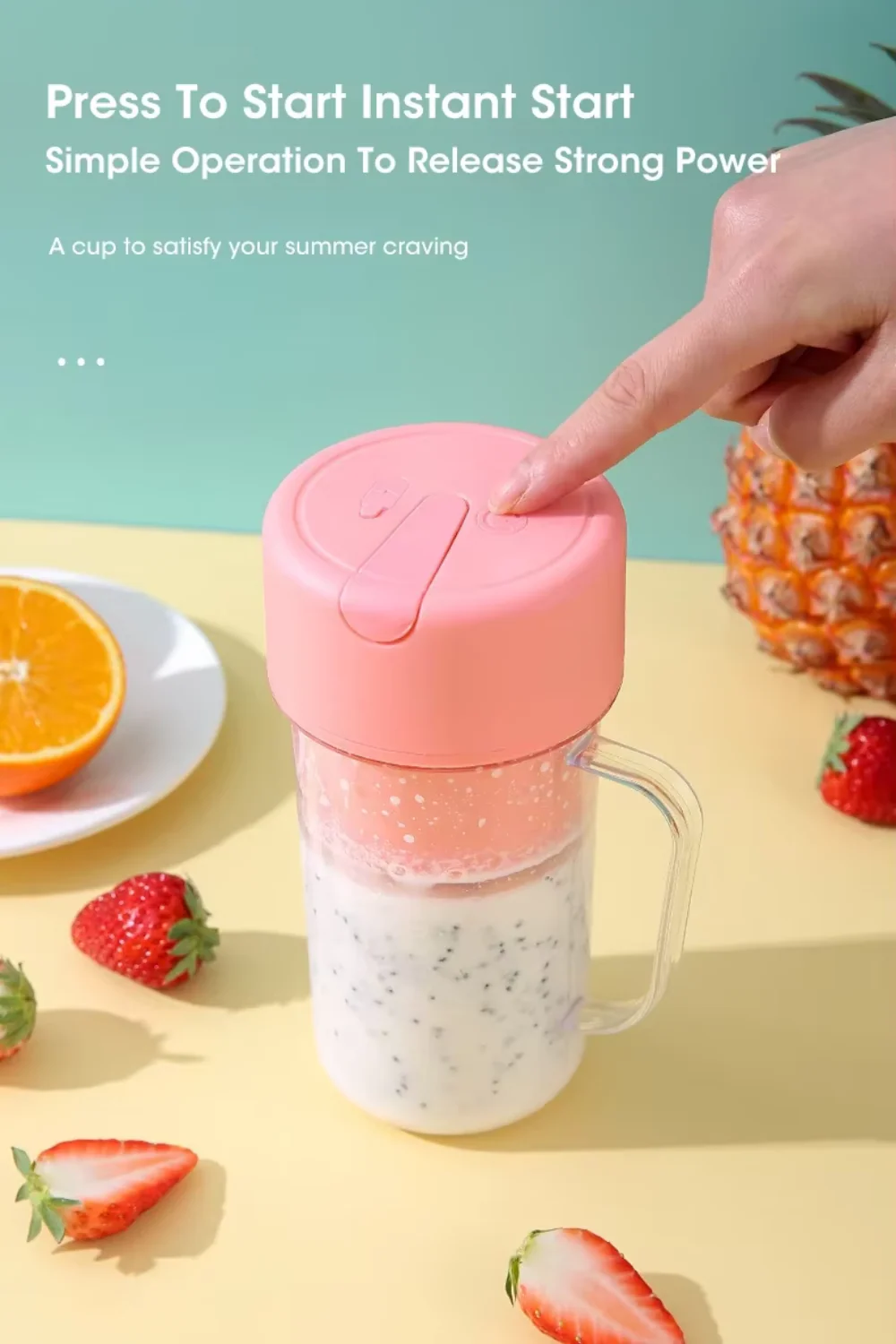 Electric Juicer Bottle with Straw – USB Rechargeable, 6-Blade Cyclone, Portable Blender - Infinitygallery.store