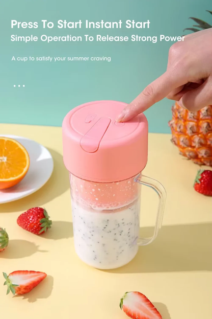 Electric Juicer Bottle with Straw – USB Rechargeable, 6-Blade Cyclone, Portable Blender - Infinitygallery.store