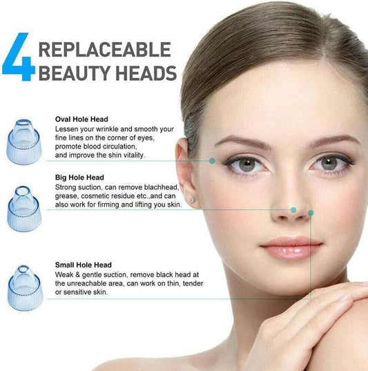 5-Level Pore Vacuum Blackhead Remover with 4 Probes – USB Rechargeable Deep Cleaner - Infinitygallery.store