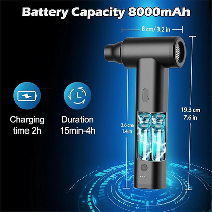160W Rechargeable Handheld Air Duster & Fan Blower – 6000mAh Battery, Multipurpose Use - Infinitygallery.store