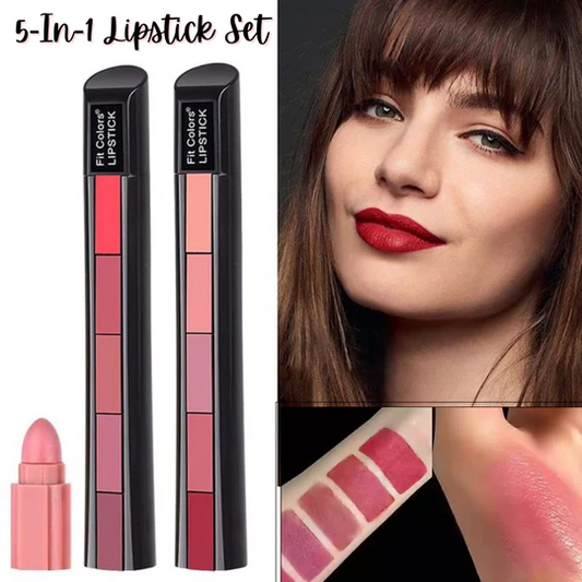 5-In-1 Lipstick Set (Pack 2) - Velvet Matte Finish - Infinitygallery.store