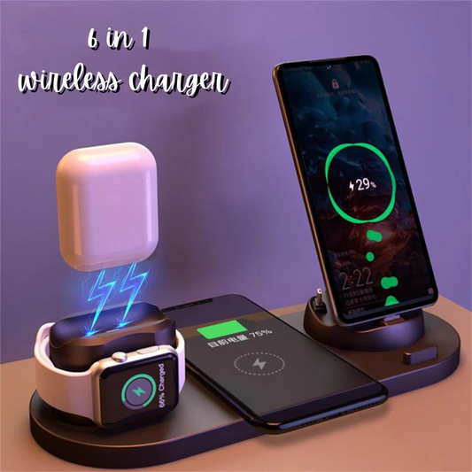 ⚡ 6-in-1 Wireless Charging Station – Fast, Safe & Universal - Infinitygallery.store
