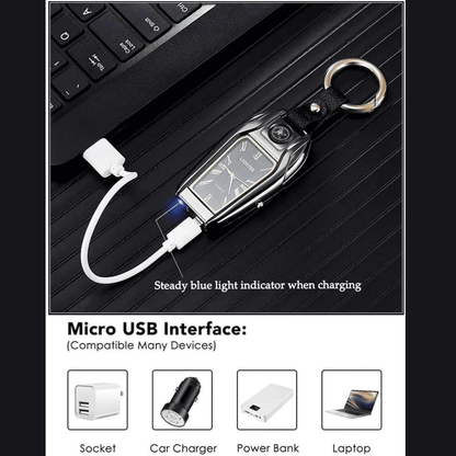 5-in-1 Keychain Watch – LED Flashlight, Compass, USB Lighter, Clock & More - Infinitygallery.store