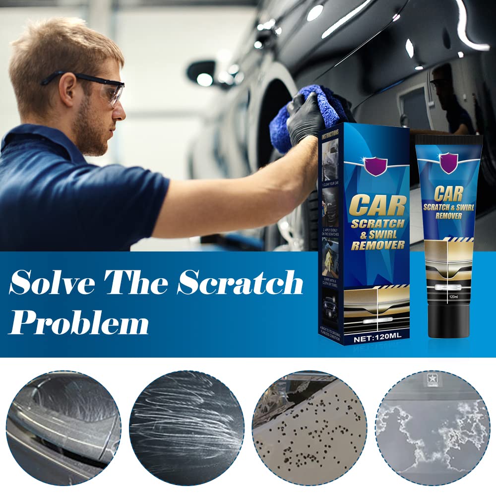 2 Pcs Car Scratch Remover Kit – Universal Paint Repair Cream with Sponge Applicator - Infinitygallery.store