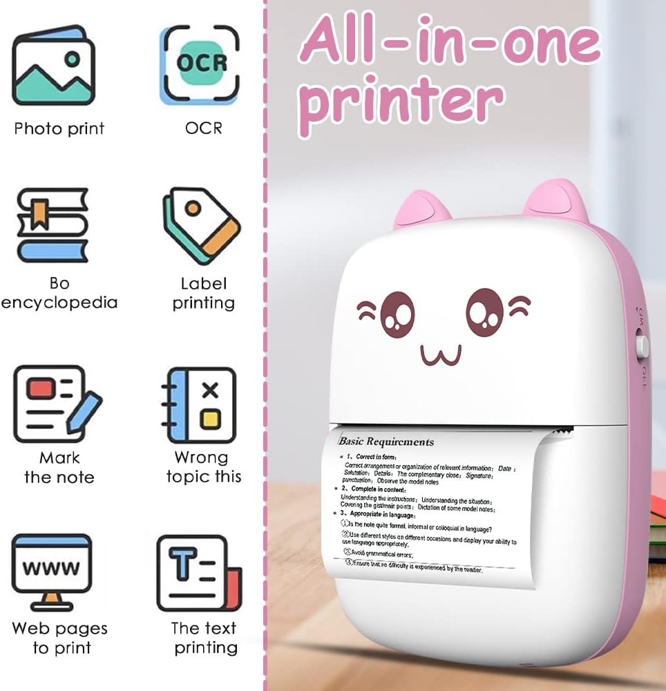 Portable Mini Bluetooth Printer – Pocket Thermal Photo & Note Printer for iOS & Android (No Ink Required) - Infinitygallery.store