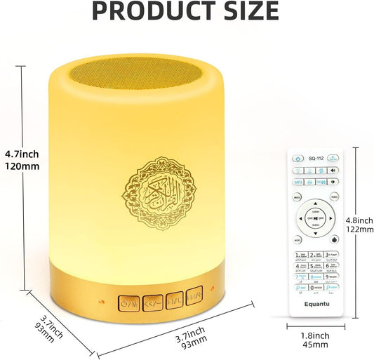 Quran Bluetooth Speaker with Azan Clock & 16-Color Lamp | 18 Reciters, APP & Remote Control, MP3 Player - Infinitygallery.store