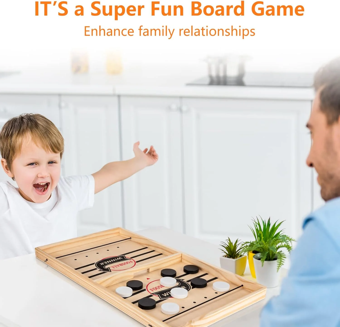 Foosball Winner Wooden Board Game – Fast Sling Puck Game for Family Fun & Kids Skill Building - Infinitygallery.store