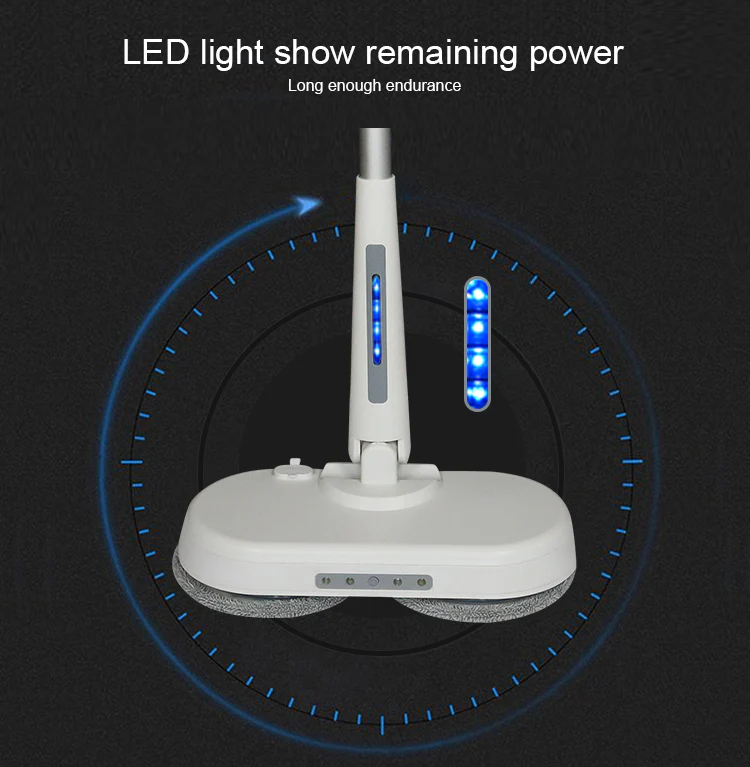 Automatic Electric Spray Mop with Dual Rotating Heads & LED Light – Cordless Rechargeable Floor Cleaner - Infinitygallery.store