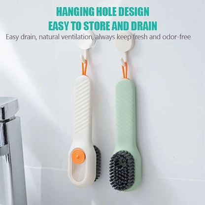 Multifunctional Shoe Cleaning Brush with Built-in Soap Dispenser – Long Handle & Medium-Soft Bristles - Infinitygallery.store