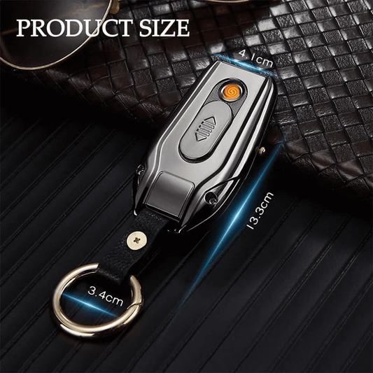 5-in-1 Keychain Watch – LED Flashlight, Compass, USB Lighter, Clock & More - Infinitygallery.store