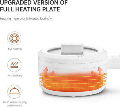 Electric Hot Pot with Steamer – 1.5L Non-Stick Mini Cooker, Adjustable Power (700W), Compact & Portable - Infinitygallery.store