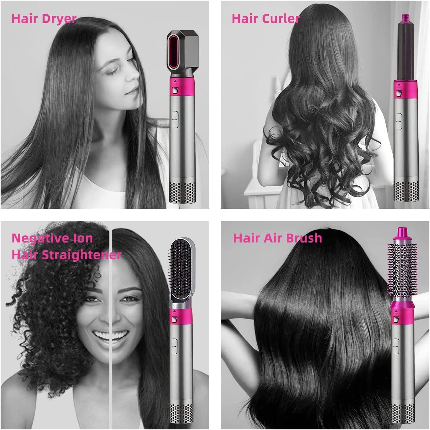 5-in-1 Multifunctional Hot Air Brush – Straighten, Volumize, Curl - Infinitygallery.store