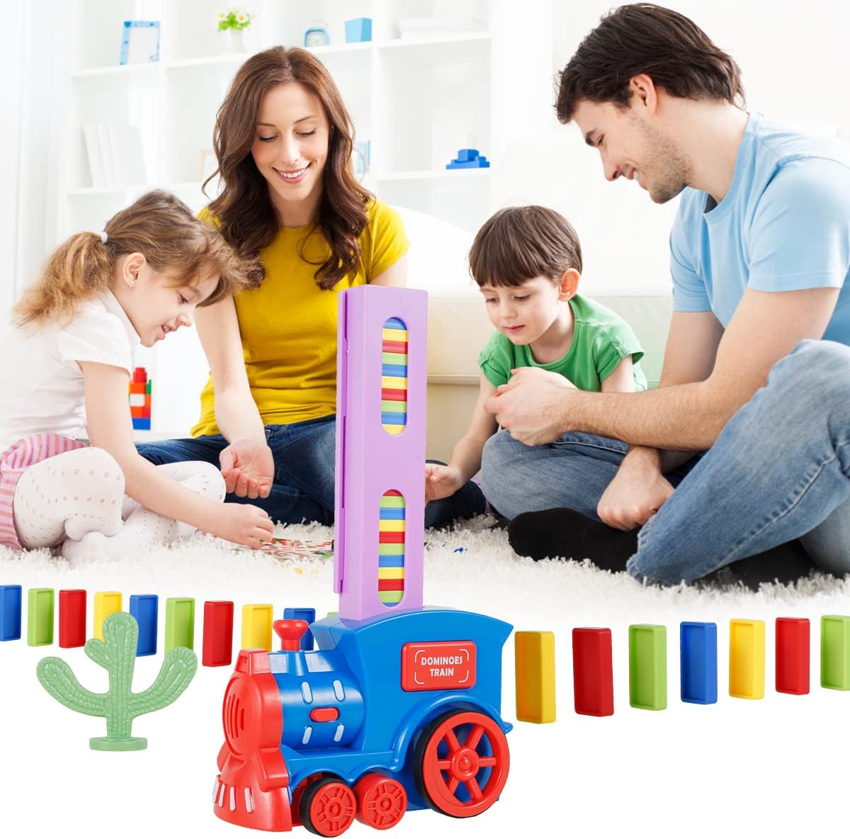 Domino Train – Automatic Domino Laying Toy for Kids with Construction Props - Infinitygallery.store