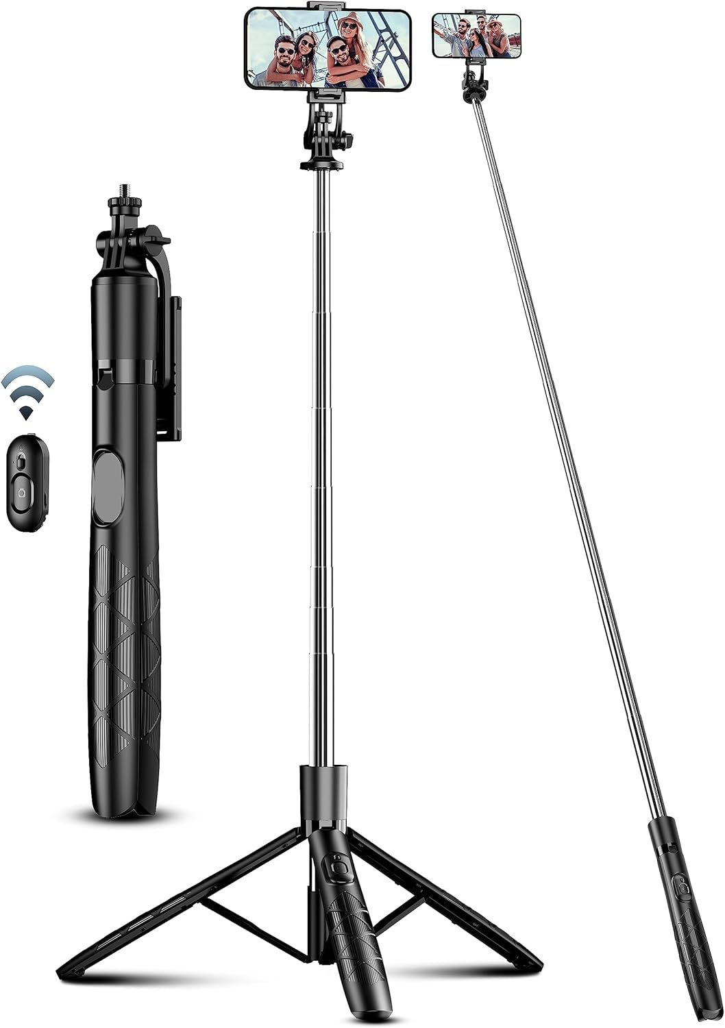 71" Selfie Stick Tripod with Wireless Remote – Extendable & Rotatable Phone Stand for Travel, Vlogging, and Live Streaming - Infinitygallery.store
