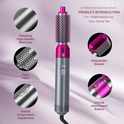 5-in-1 Multifunctional Hot Air Brush – Straighten, Volumize, Curl - Infinitygallery.store