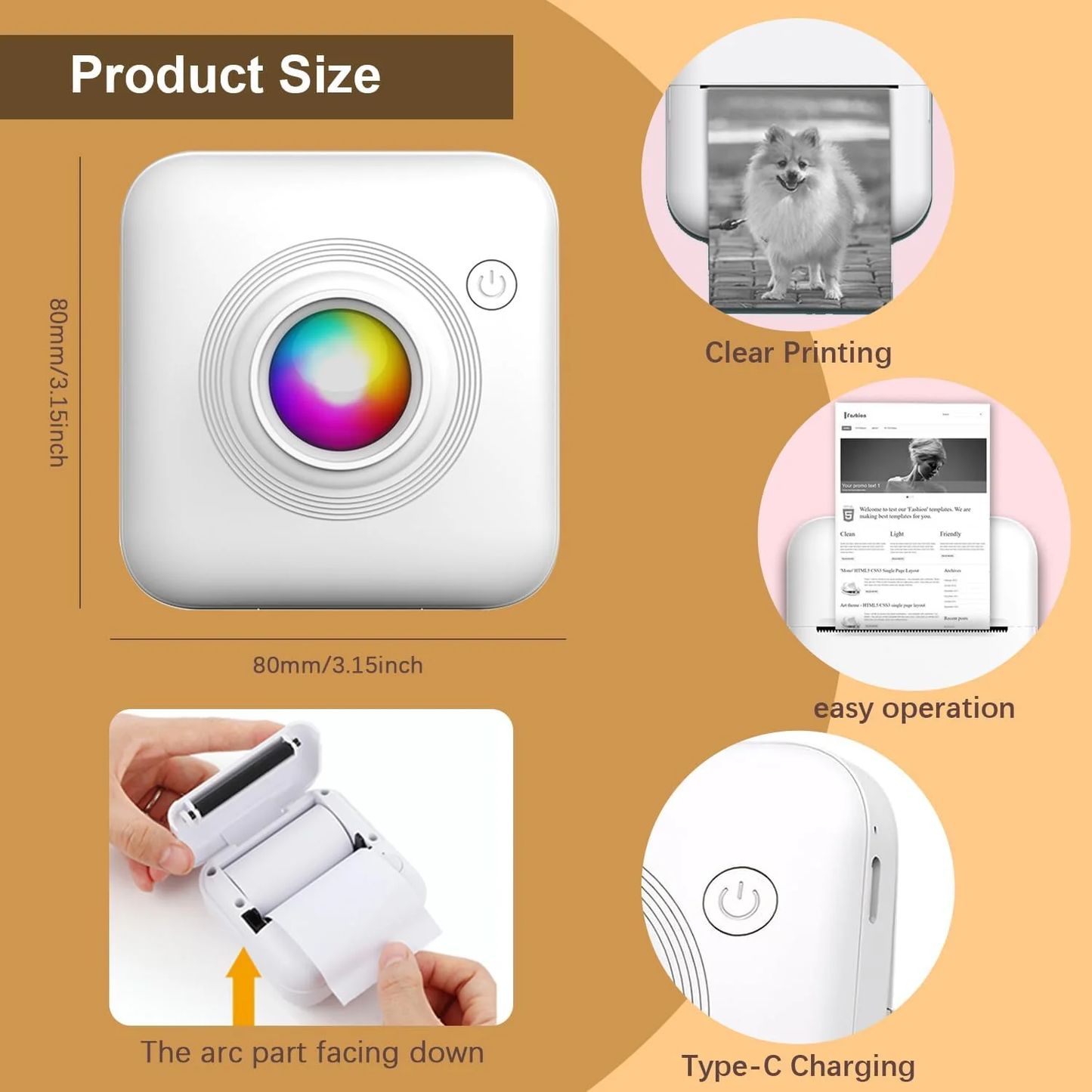 New Portable Mini Printer – Inkless Bluetooth Thermal Printer for Photos, Notes & Labels (iOS & Android) - Infinitygallery.store