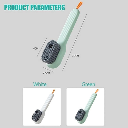 Multifunctional Shoe Cleaning Brush with Built-in Soap Dispenser – Long Handle & Medium-Soft Bristles - Infinitygallery.store