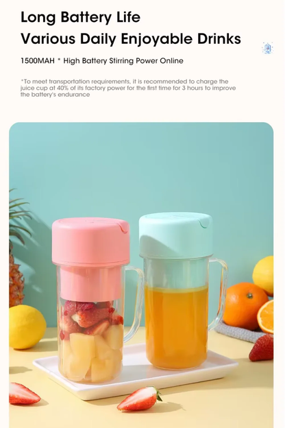 Electric Juicer Bottle with Straw – USB Rechargeable, 6-Blade Cyclone, Portable Blender - Infinitygallery.store