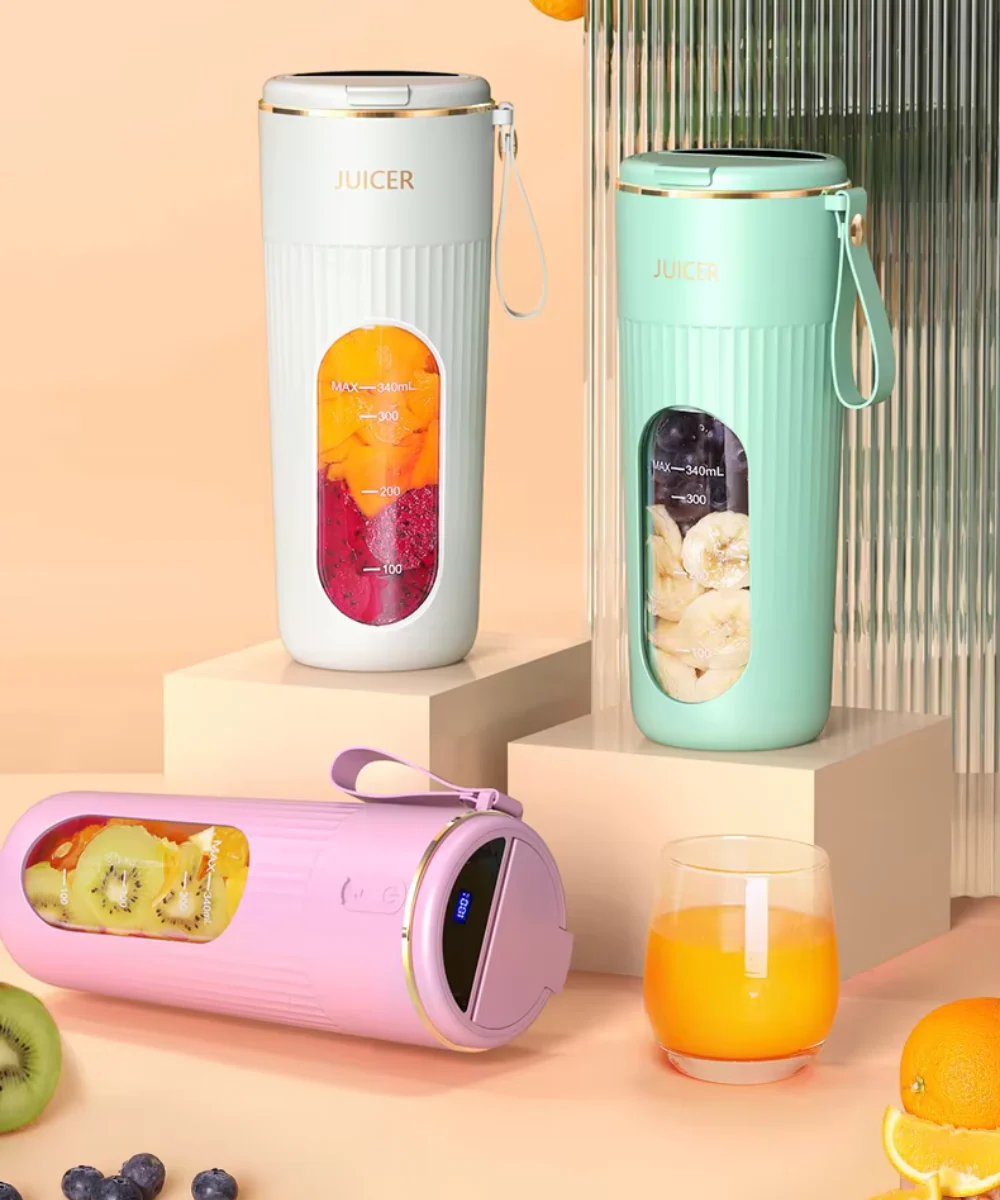 🥤 340ML Portable Juicer with LED Screen – Wireless & Rechargeable Blender - Infinitygallery.store