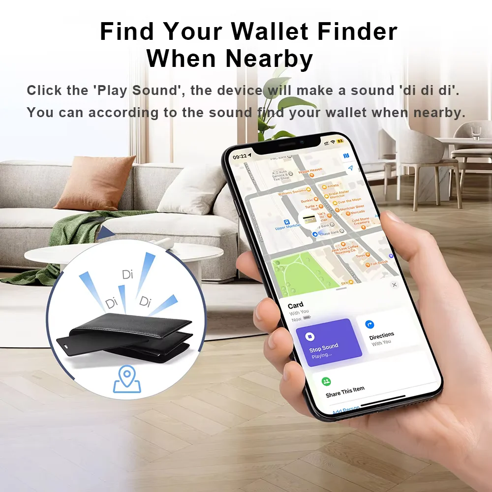 Smart Card Wallet Tracker – Apple Find My Compatible | Ultra-Thin, Wireless Charging, 3-Month Battery - Infinitygallery.store