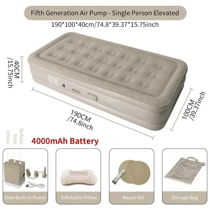 One-Click Automatic Inflatable Mattress – Self-Inflating, Waterproof & Ultra-Durable Air Bed for Camping & Travel - Infinitygallery.store