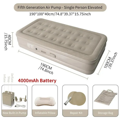 One-Click Automatic Inflatable Mattress – Self-Inflating, Waterproof & Ultra-Durable Air Bed for Camping & Travel - Infinitygallery.store